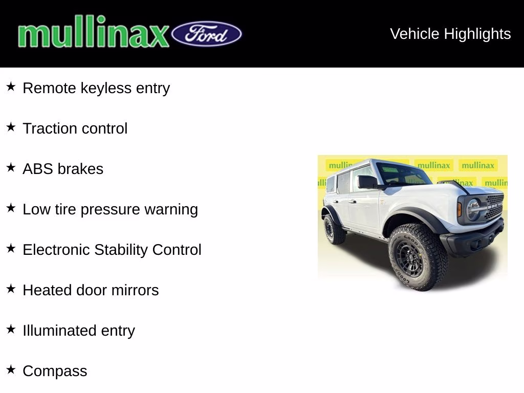 2026 Oxford White Ford Bronco Badlands 4X4 SUV