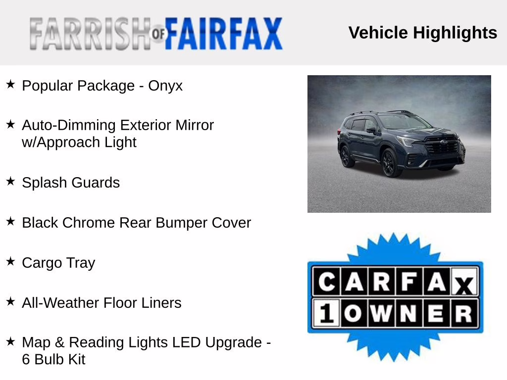2023 Cosmic Blue Pearl Subaru Ascent Onyx Edition AWD SUV