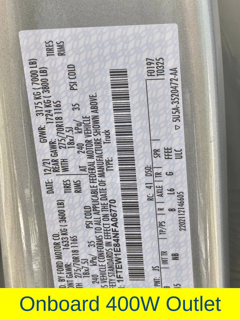 2022 Iconic Silver Metallic Ford F-150 Tremor 4X4 Truck