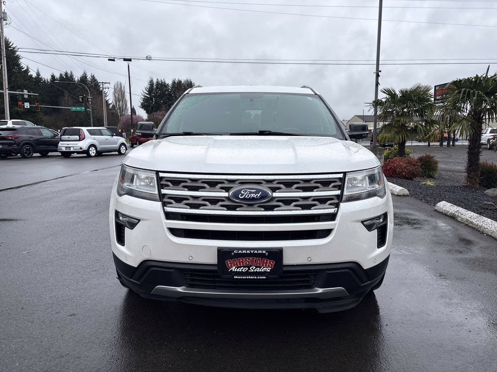 2018 White Platinum Clearcoat Metallic Ford Explorer XLT 4X4 SUV