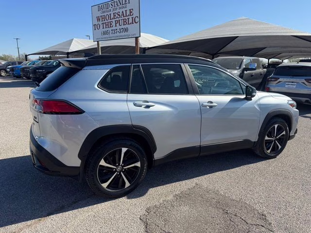 2025 Sonic Silver Toyota Corolla Cross Hybrid XSE AWD SUV