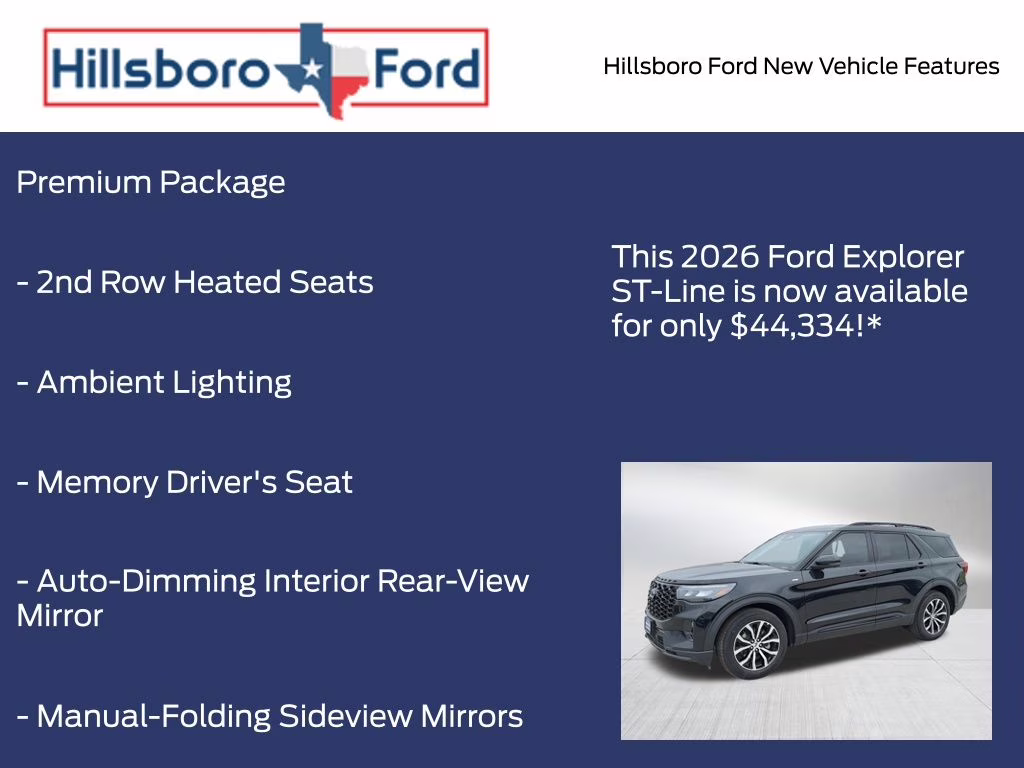 2026 Agate Black Metallic Ford Explorer ST-Line RWD SUV
