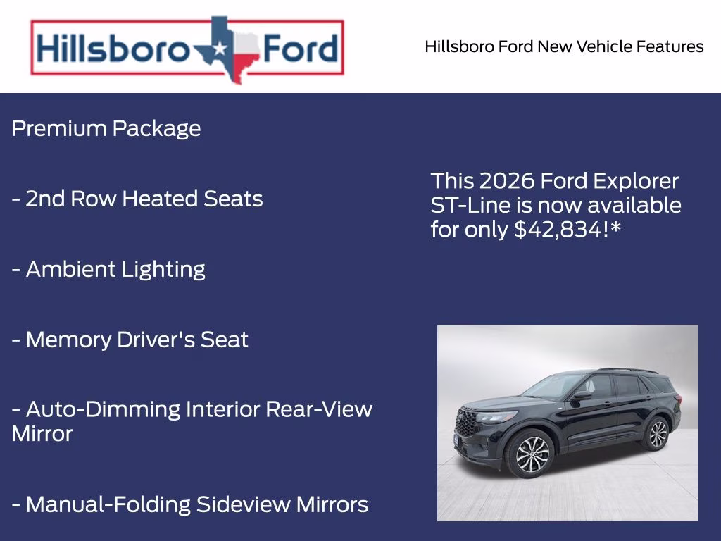 2026 Agate Black Metallic Ford Explorer ST-Line RWD SUV