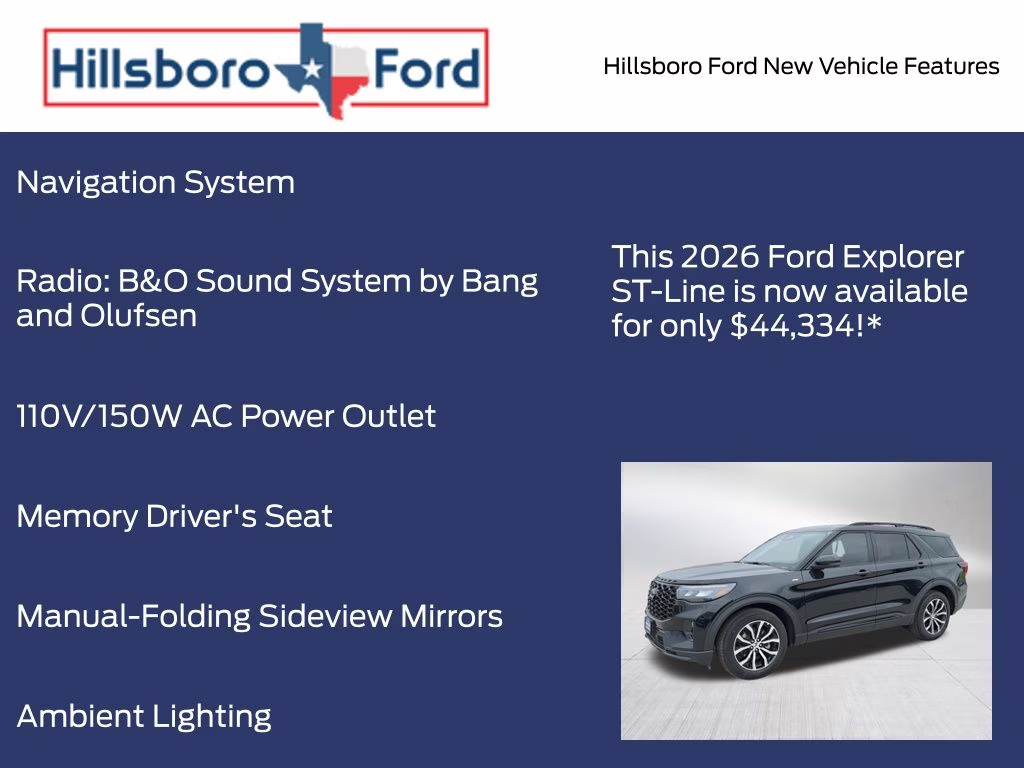 2026 Agate Black Metallic Ford Explorer ST-Line RWD SUV