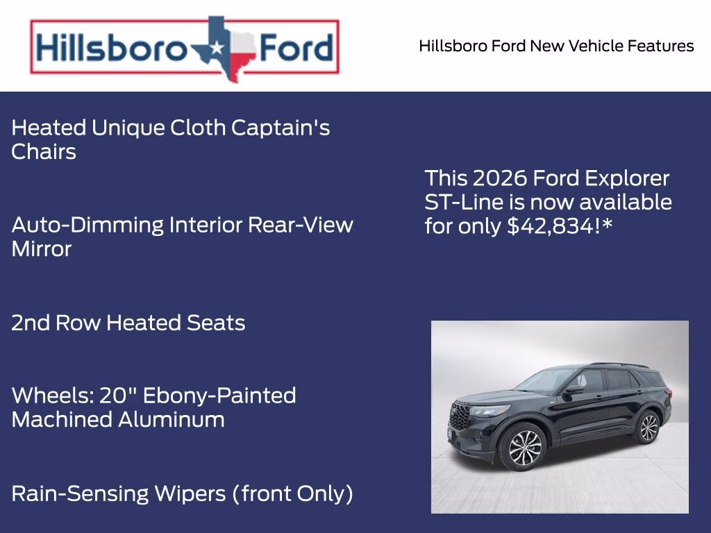 2026 Agate Black Metallic Ford Explorer ST-Line RWD SUV