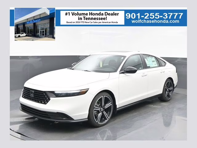 2026 Platinum White Pearl Honda Accord Hybrid Sport FWD Sedan