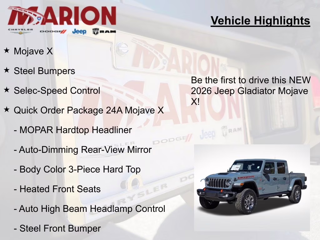 2026 Anvil Clearcoat Jeep Gladiator Mojave 4X4 Truck