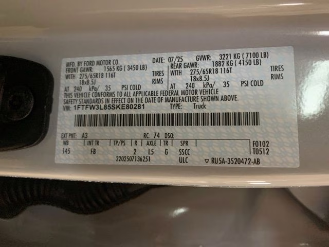 2025 Space White Metallic Ford F-150 XLT Black Appearance 4X4 Truck