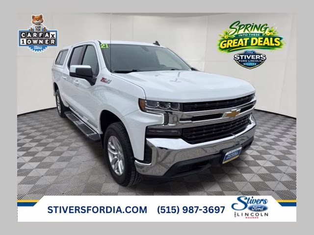 2021 Summit White Chevrolet Silverado 1500 LT 4X4 Truck