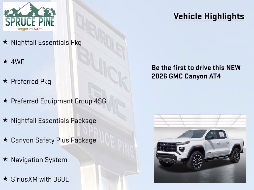 2026 Summit White GMC Canyon AT4 4X4 Truck