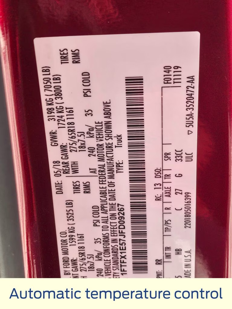 2018 Ruby Red Metallic Ford F-150 Lariat 4X4 Truck