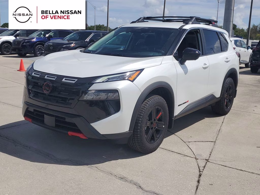 2026 Everest White Pearl Tricoat Nissan Rogue Rock Creek AWD SUV