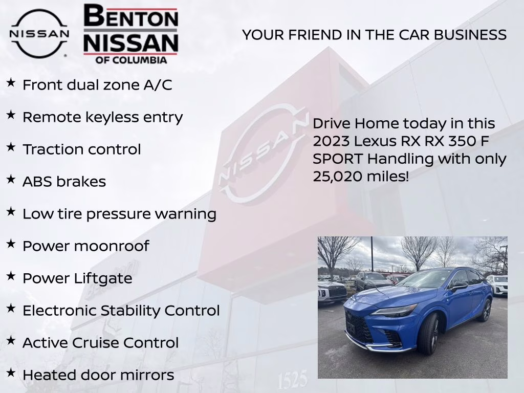 2023 Eminent White Pearl Lexus RX 350 F Sport Handling AWD SUV