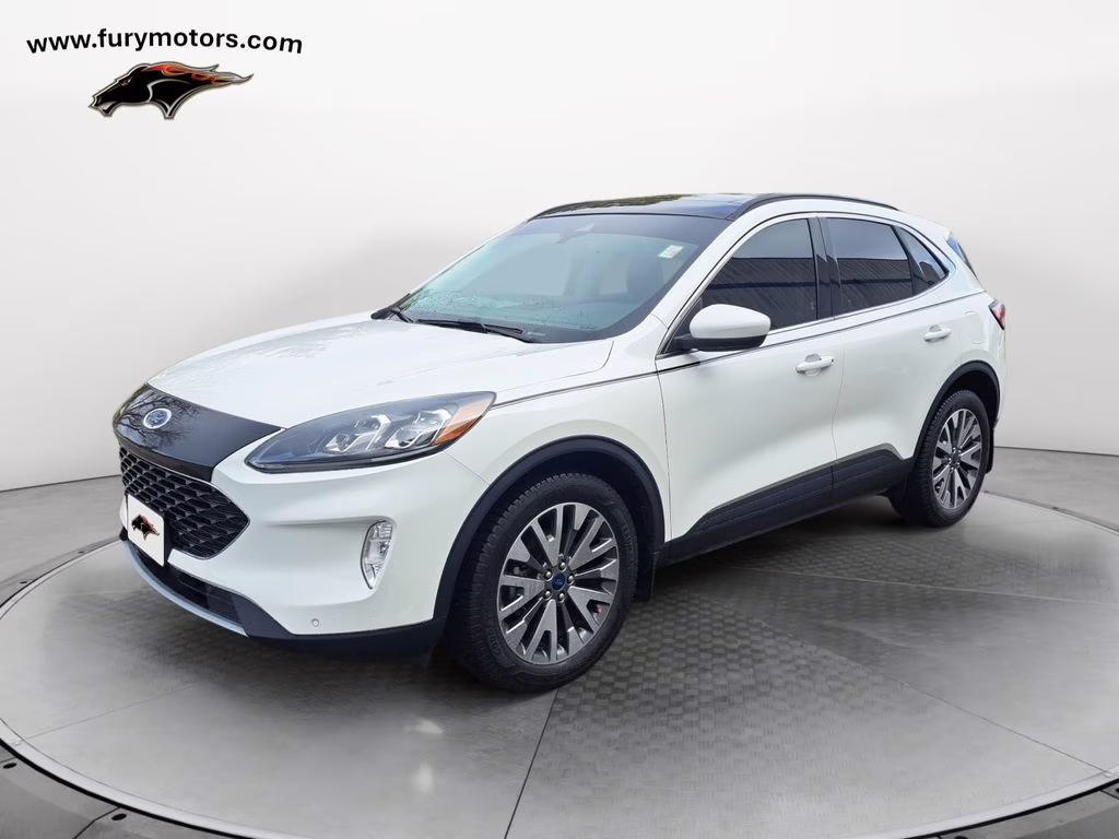 2022 White Metallic Ford Escape Titanium w/Panoramic Roof AWD SUV