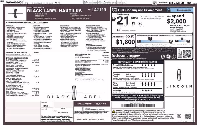 2019 Burgundy Lincoln Nautilus Black Label AWD SUV