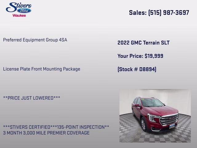 2022 Cayenne Red Tintcoat GMC Terrain SLT AWD SUV