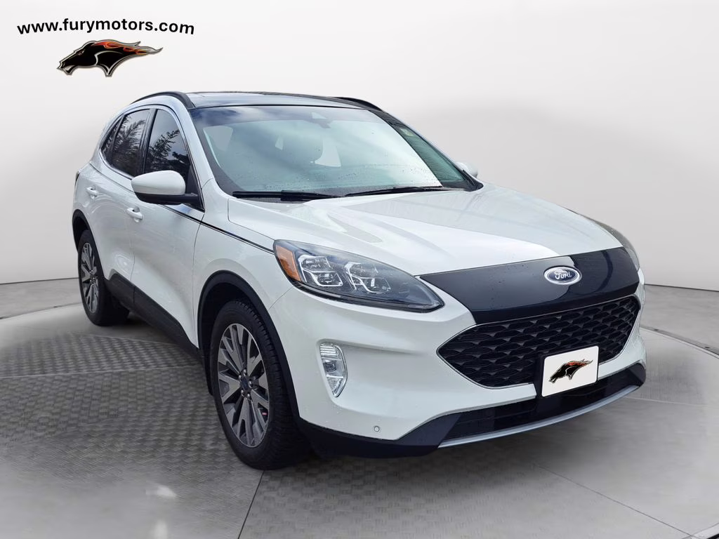 2022 White Metallic Ford Escape Titanium w/Panoramic Roof AWD SUV