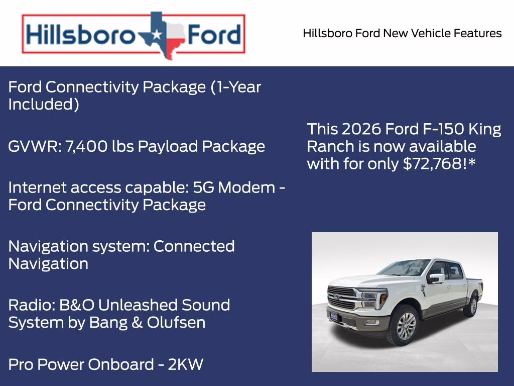 2026 Star White Metallic Tri-Coat Ford F-150 King Ranch 4X4 Truck