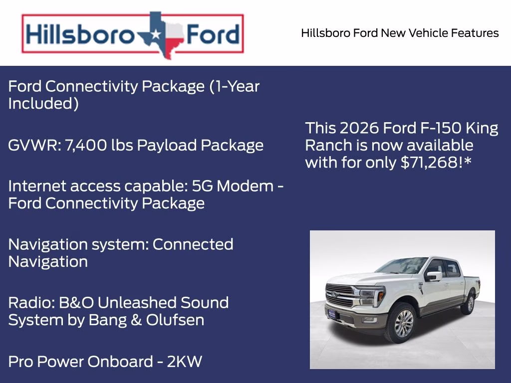 2026 Star White Metallic Tri-Coat Ford F-150 King Ranch 4X4 Truck
