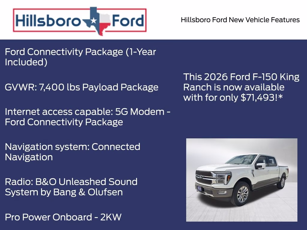 2026 Star White Metallic Tri-Coat Ford F-150 King Ranch 4X4 Truck