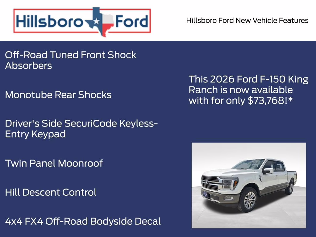 2026 Star White Metallic Tri-Coat Ford F-150 King Ranch 4X4 Truck