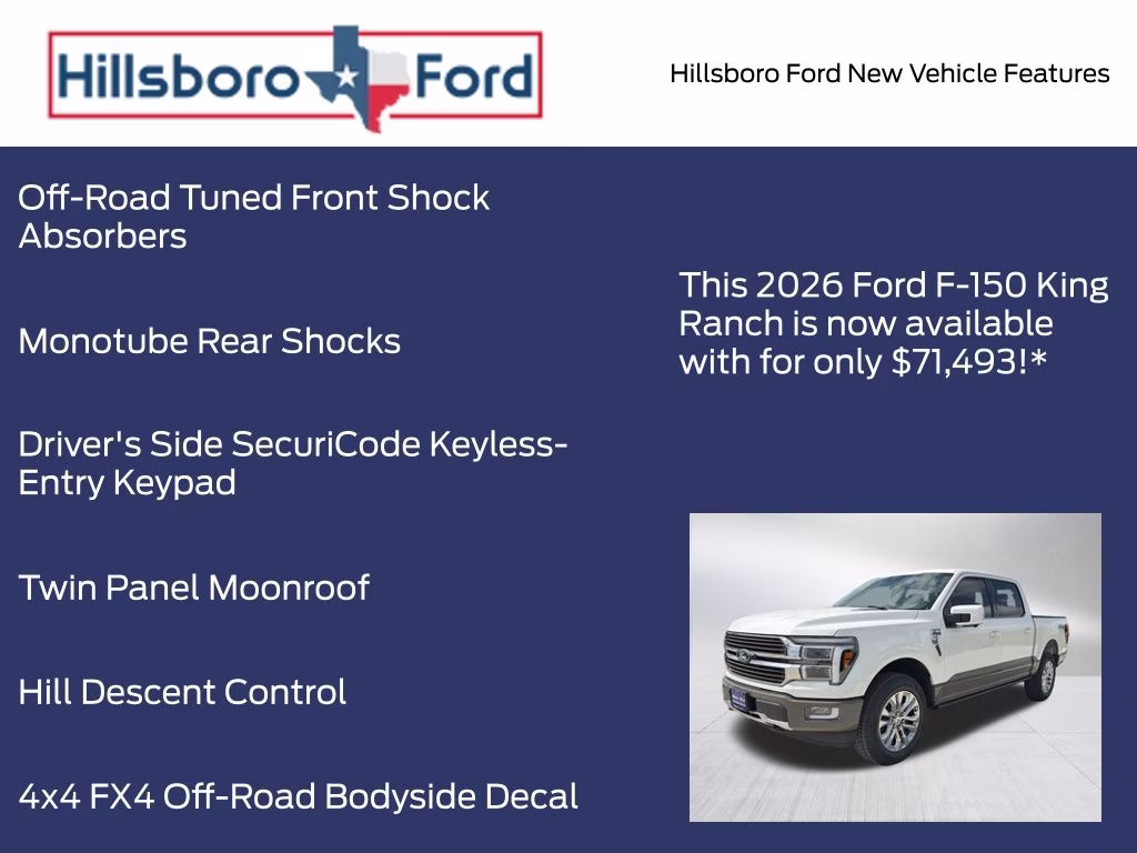 2026 Star White Metallic Tri-Coat Ford F-150 King Ranch 4X4 Truck
