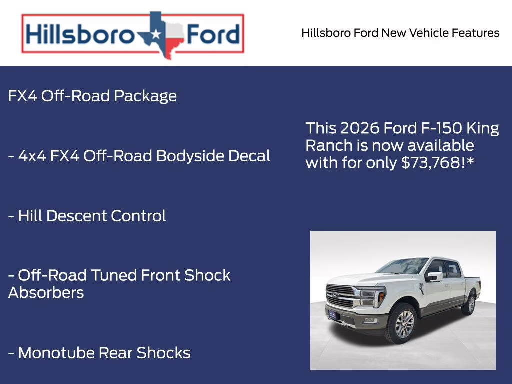 2026 Star White Metallic Tri-Coat Ford F-150 King Ranch 4X4 Truck