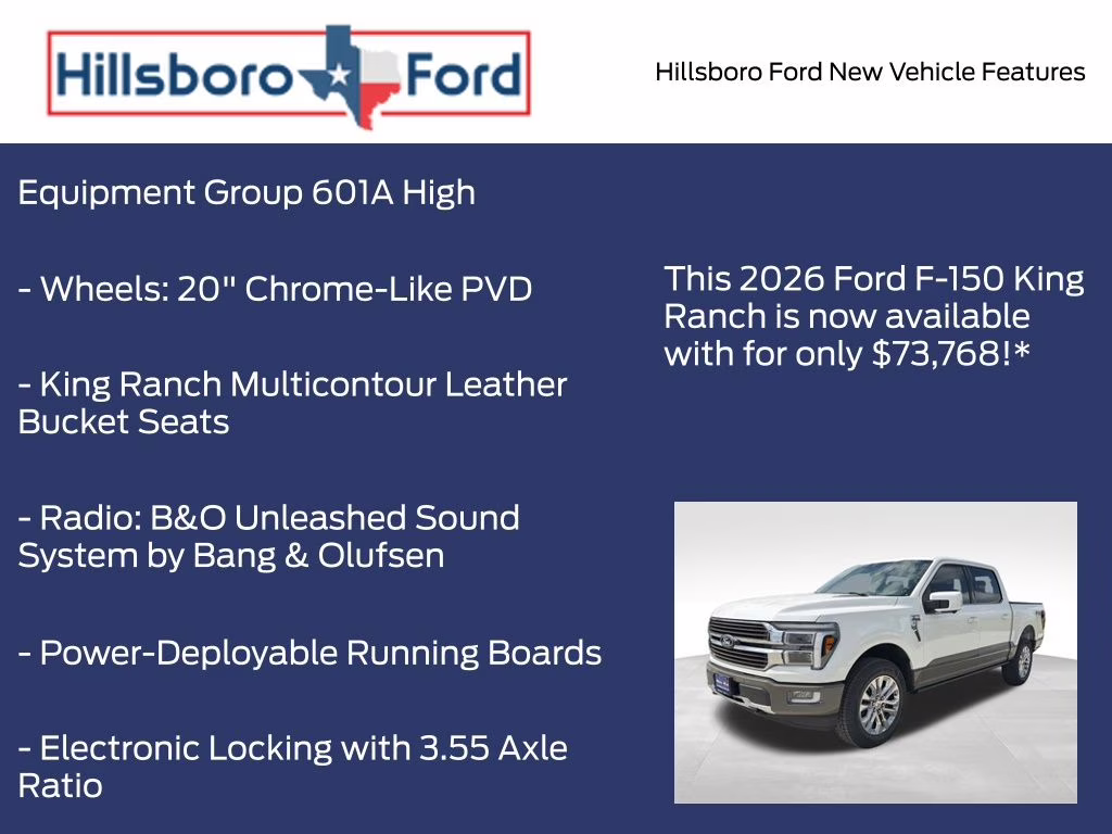 2026 Star White Metallic Tri-Coat Ford F-150 King Ranch 4X4 Truck