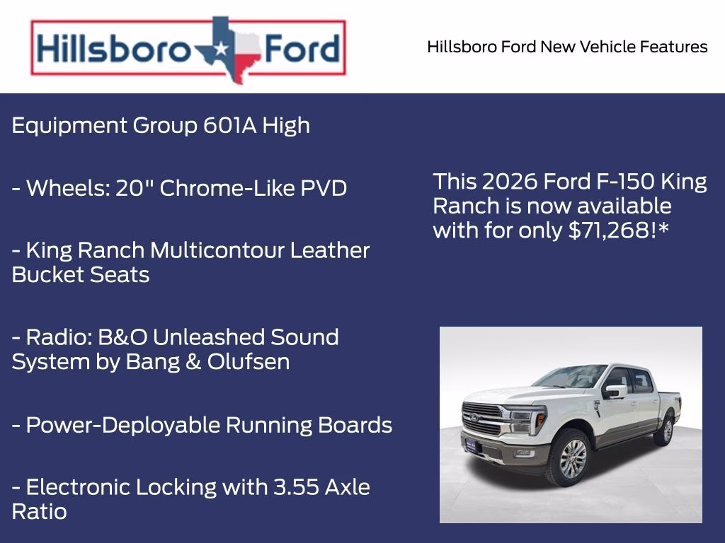 2026 Star White Metallic Tri-Coat Ford F-150 King Ranch 4X4 Truck