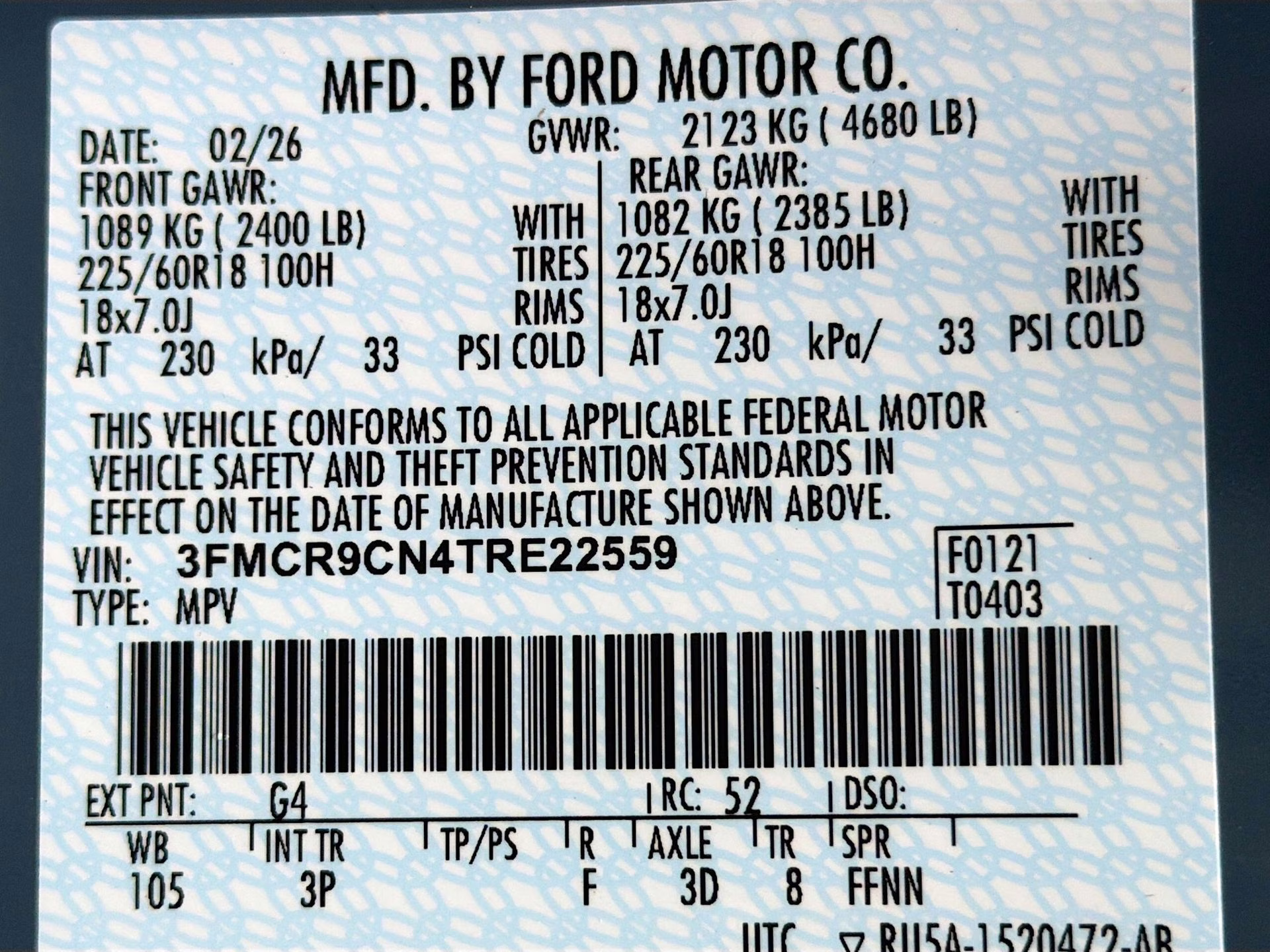 2026 Azure Gray Met Tri-Coat Ford Bronco Sport Outer Banks 4X4 SUV