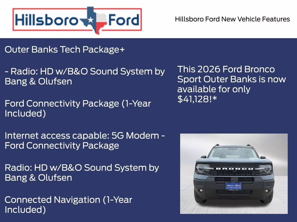 2026 Azure Gray Met Tri-Coat Ford Bronco Sport Outer Banks 4X4 SUV