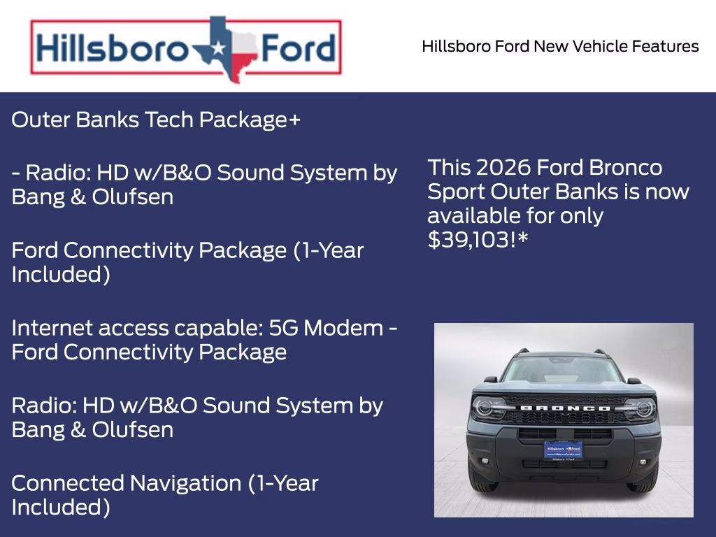 2026 Azure Gray Met Tri-Coat Ford Bronco Sport Outer Banks 4X4 SUV