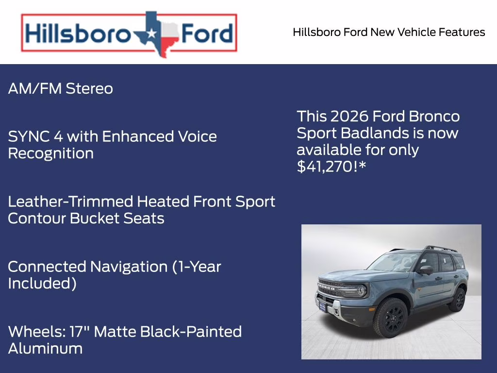 2026 Azure Gray Metallic Tri-Coat Ford Bronco Sport Badlands 4X4 SUV