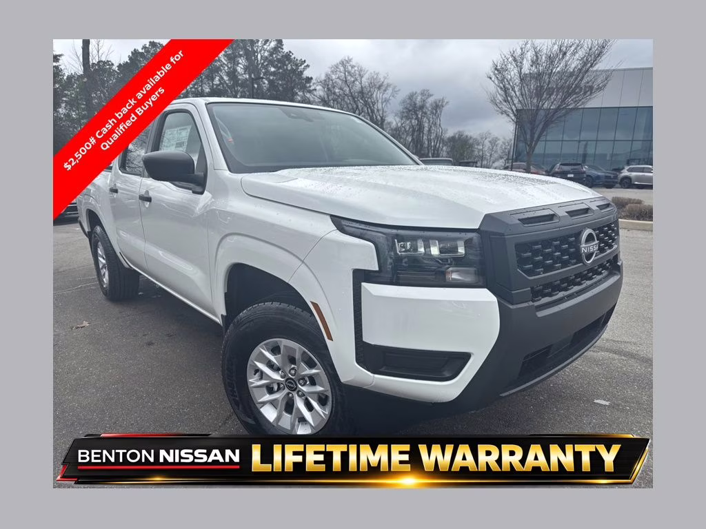 2026 Glacier White Nissan Frontier S 4X4 Truck