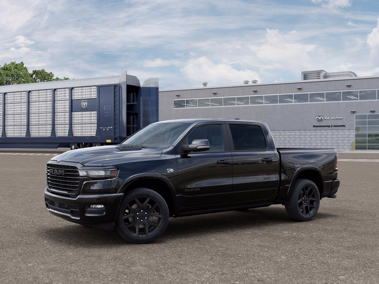 2026 Diamond Black Crystal Pearl Coat Ram 1500 1500 Laramie Crew Cab 4x4 5'7' Box 4X4 Truck