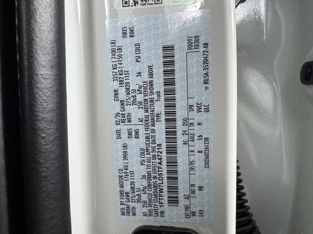 2026 White Metallic Ford F-150 Platinum 4X4 Truck