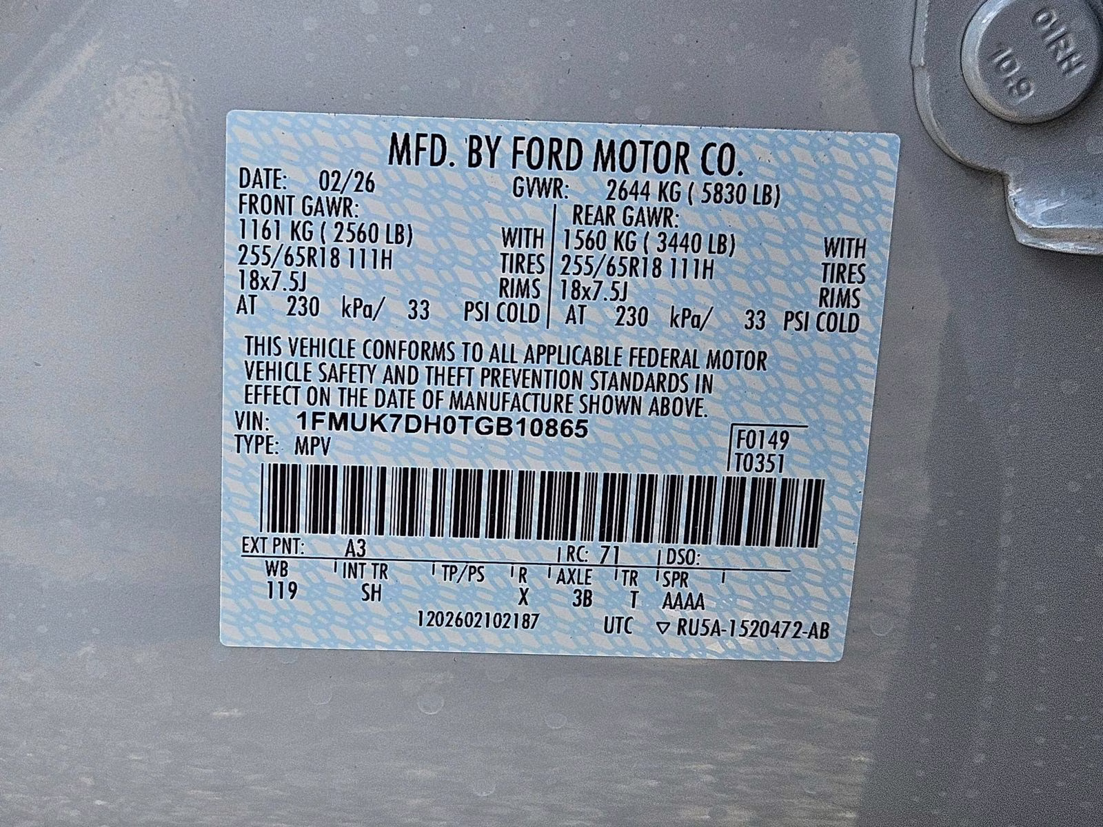 2026 White Metallic Ford Explorer Active RWD SUV