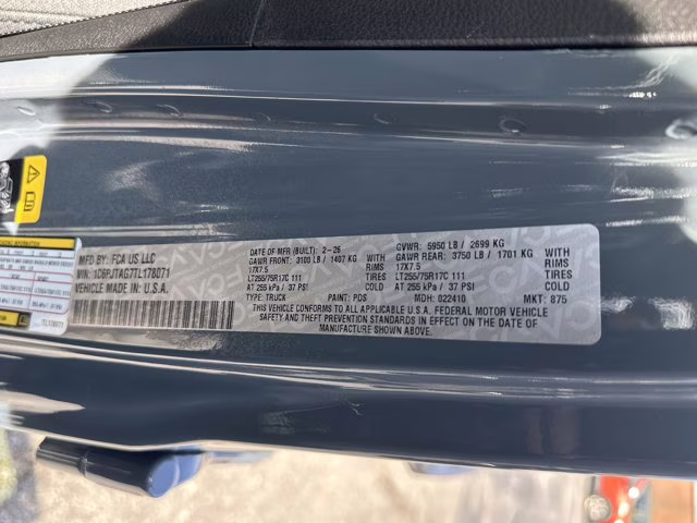 2026 Anvil Clearcoat Jeep Gladiator Willys 4X4 Truck