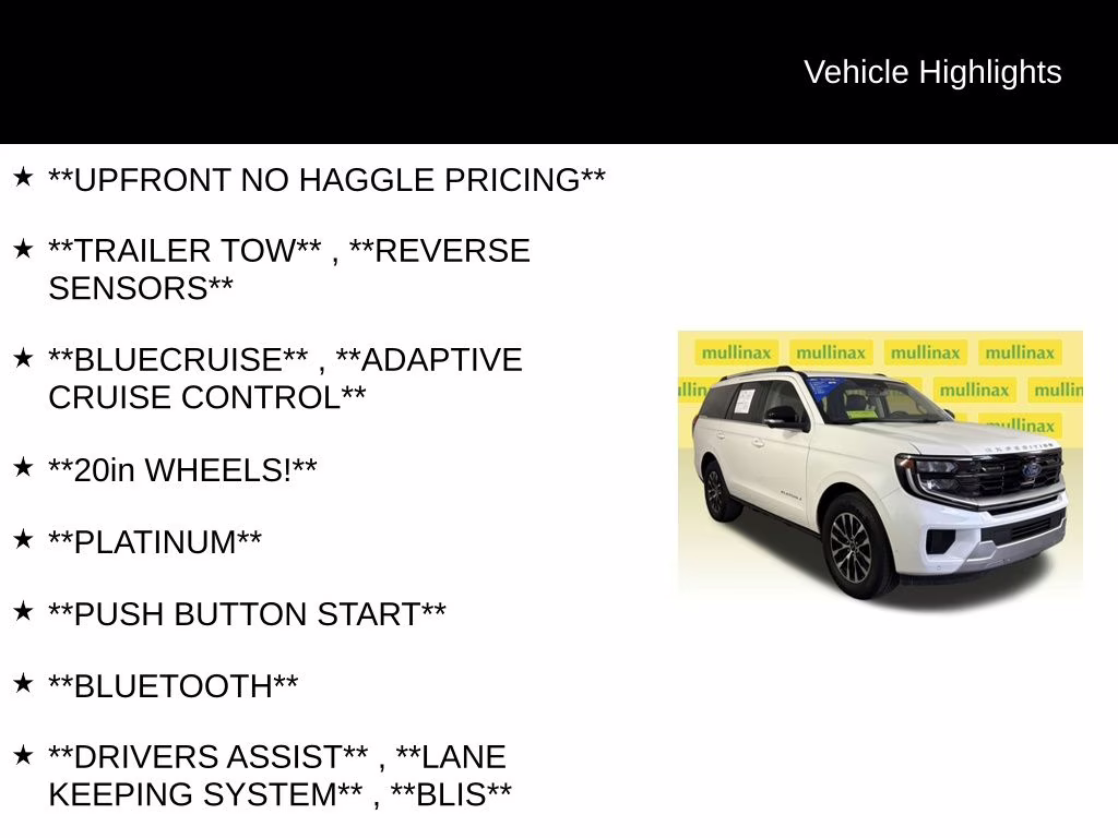 2025 Star White Metallic Tri-Coat Ford Expedition Platinum 4X4 SUV