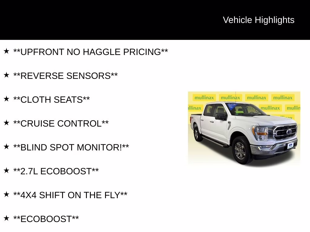 2022 Oxford White Ford F-150 XLT 4X4 Truck