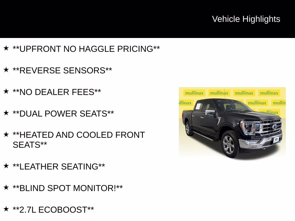 2023 Agate Black Metallic Ford F-150 Lariat 4X4 Truck