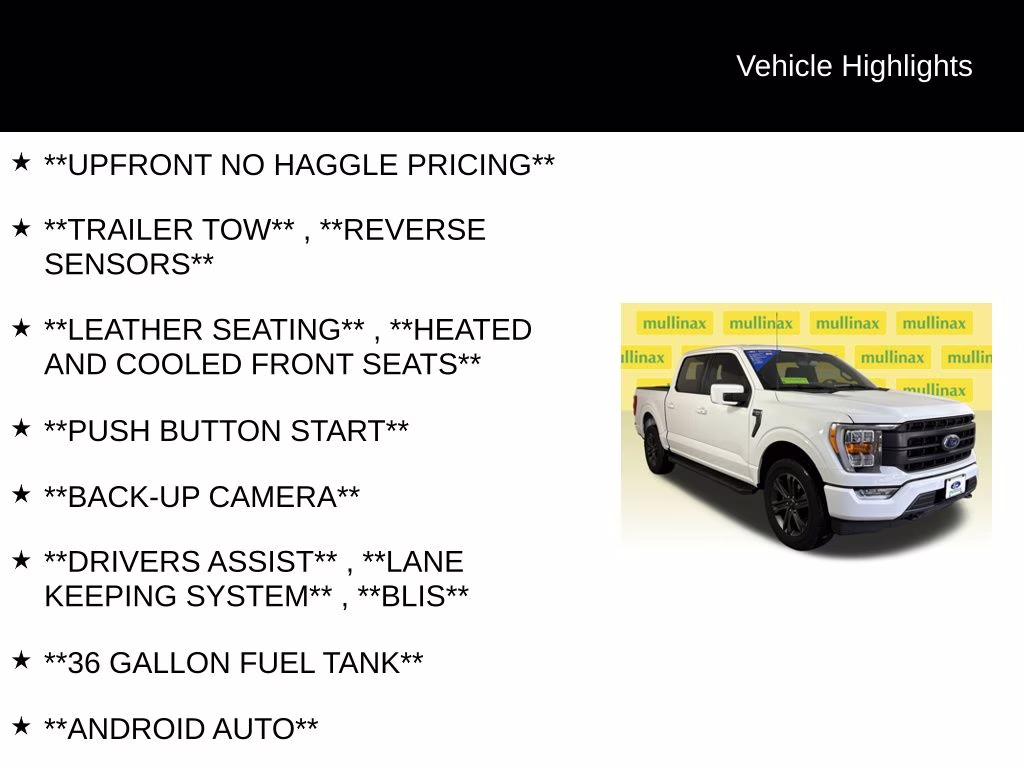 2023 Oxford White Ford F-150 Lariat 4X4 Truck