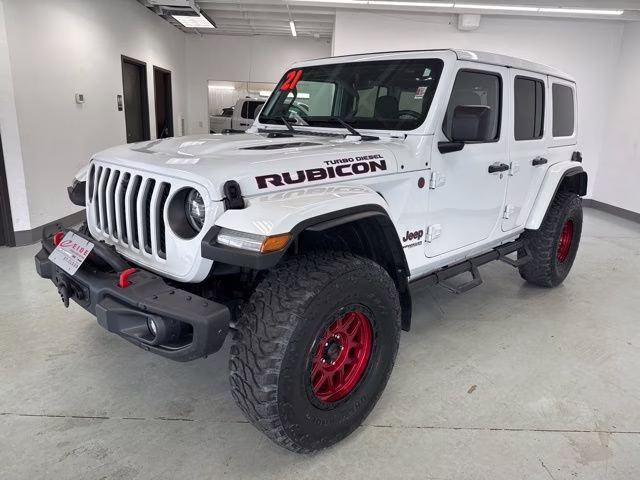 2021 Bright White Clearcoat Jeep Wrangler Unlimited Rubicon 4X4 SUV