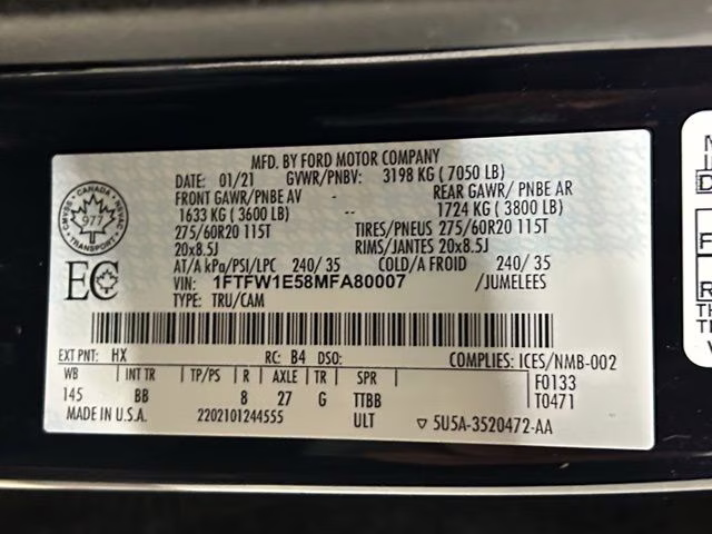 2021 Antimatter Blue Metallic Ford F-150 Platinum 4X4 Truck