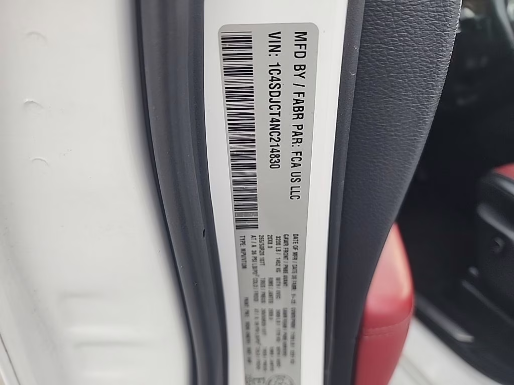 2022 White Knuckle Clearcoat Dodge Durango R/T AWD SUV