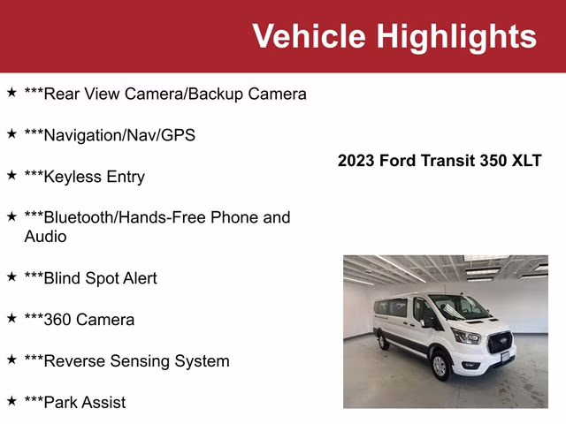 2023 Oxford White Ford Transit-350 XLT RWD Crossover