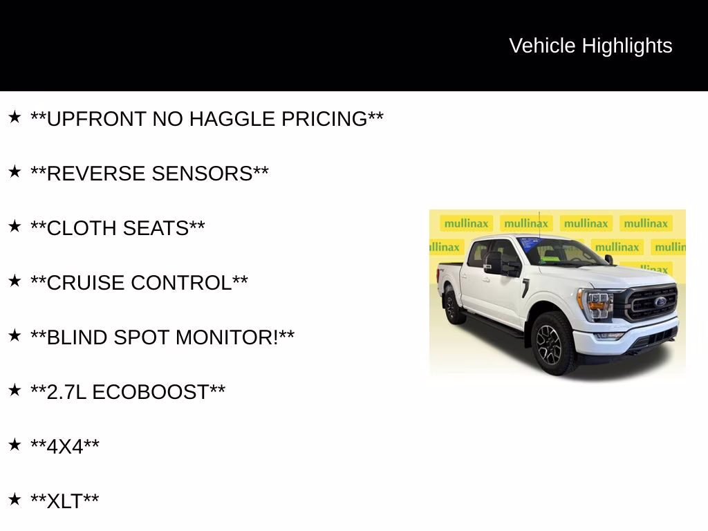 2023 Oxford White Ford F-150 XLT 4X4 Truck