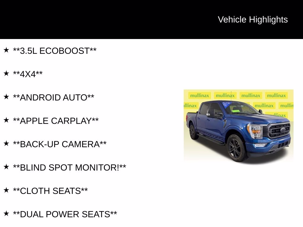 2022 Blue Metallic Ford F-150 XLT 4X4 Truck