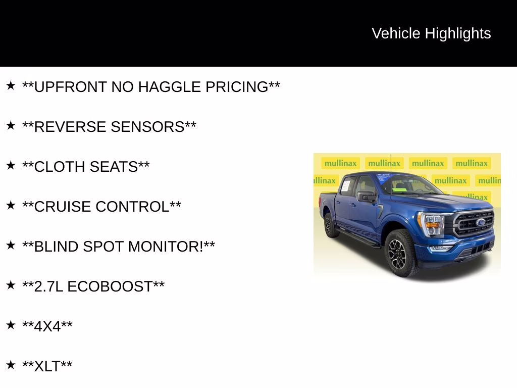 2023 Blue Metallic Ford F-150 XLT 4X4 Truck