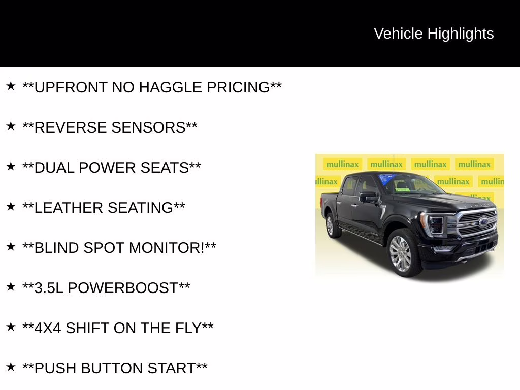 2022 Black Metallic Ford F-150 Limited 4X4 Truck